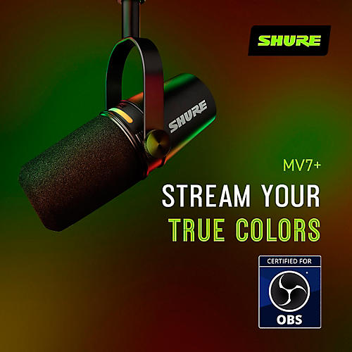 Shure MV7+ Podcast Microphone Black | Musician's Friend