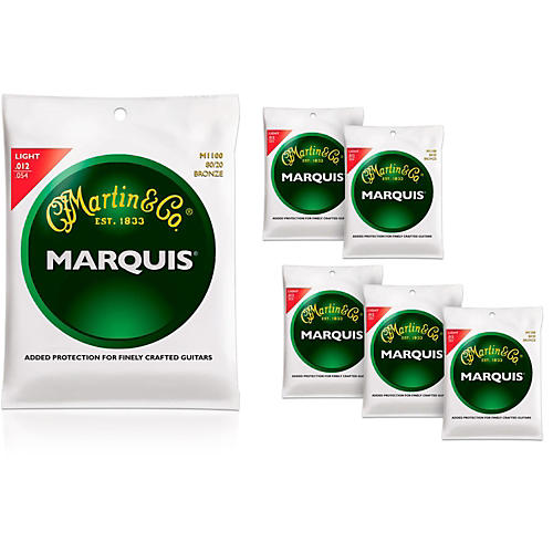 M1100 Marquis 80/20 Bronze Light Acoustic Strings 6 Pack