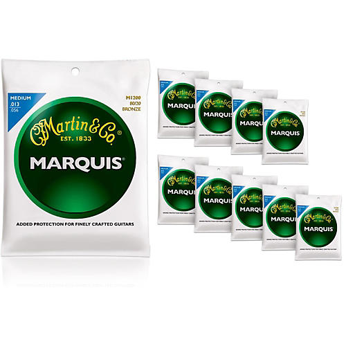 M1200 Marquis 80/20 Bronze Medium 10-Pack Acoustic Guitar Strings