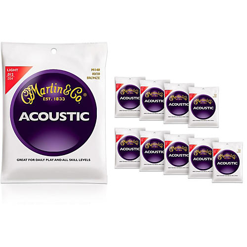 M140 80/20 Bronze Light 10-Pack Acoustic Guitar Strings