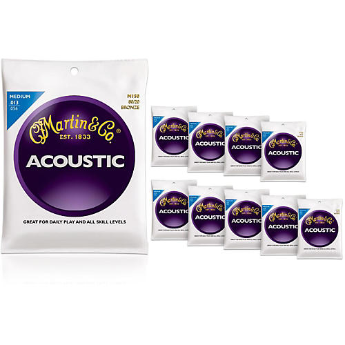 M150 80/20 Bronze Medium 10-Pack Acoustic Guitar Strings