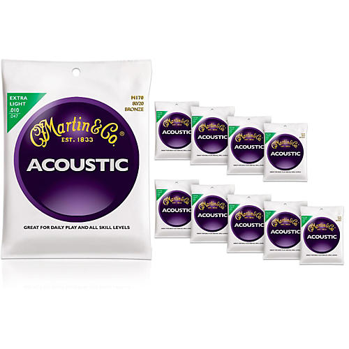 M170 80/20 Bronze Extra Light 10-Pack Acoustic Guitar Strings