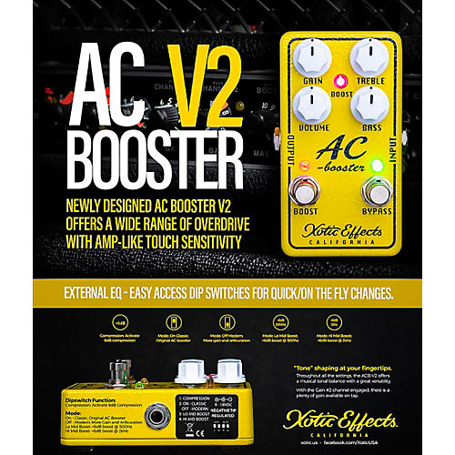 Xotic AC Booster V2 Effects Pedal Yellow | Musician's Friend