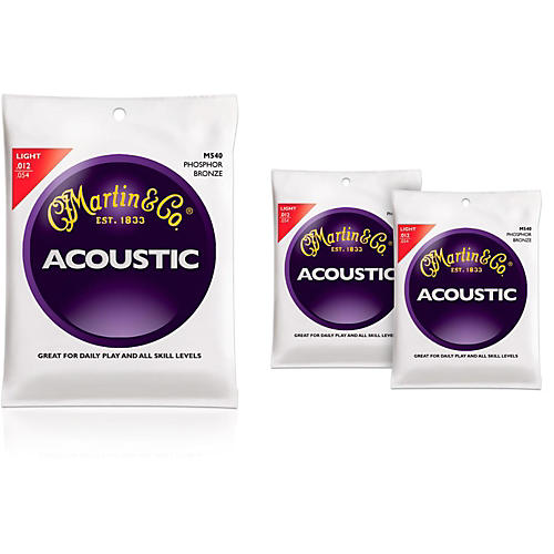 M540 Phosphor Bronze Light 3-Pack Acoustic Guitar Strings