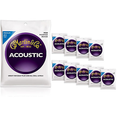 M550 Phosphor Bronze Medium 10-Pack Acoustic Guitar Strings