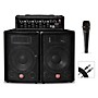 Harbinger M60 60-Watt, 4-Channel Compact Portable PA With Mic and Cable Bundle
