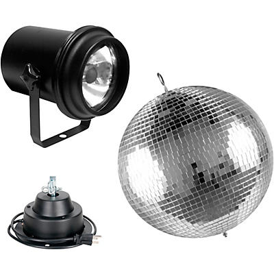 Eliminator Lighting M600EL All-in-One Mirror Ball Kit with 16-inch Mirror Ball, Mirror Ball Motor and Pinspot Lighting Fixture