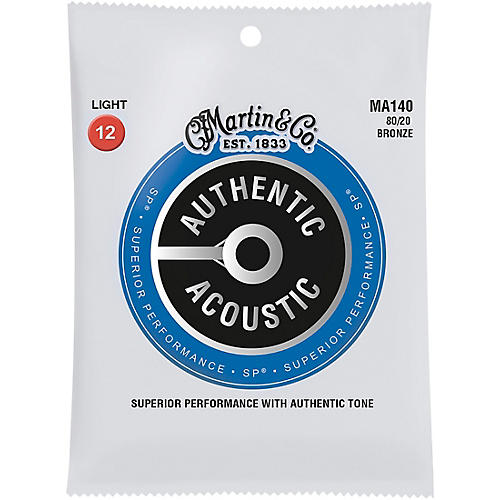 Martin MA140 SP 80/20 Bronze Light Authentic Acoustic Guitar Strings