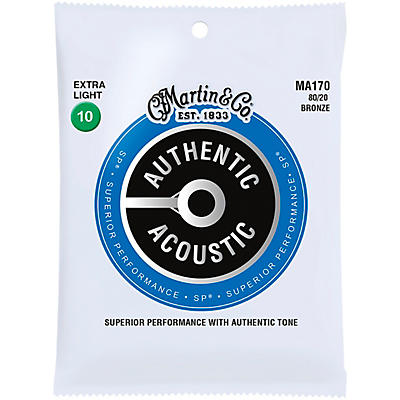 Martin MA170 Authentic Acoustic 80/20 Bronze Extra Light Guitar Strings