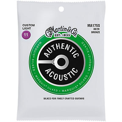 Martin MA175S Marquis 80/20 Bronze Custom-Light Authentic Acoustic Silked Guitar Strings