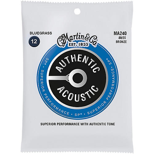 Martin MA240 SP 80/20 Bronze Bluegrass Authentic Acoustic Guitar Strings
