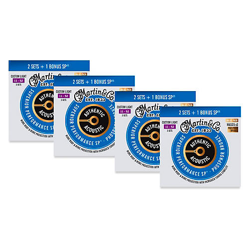 MA535 Authentic Acoustic SP Custom Light Guitar Strings 12-Pack