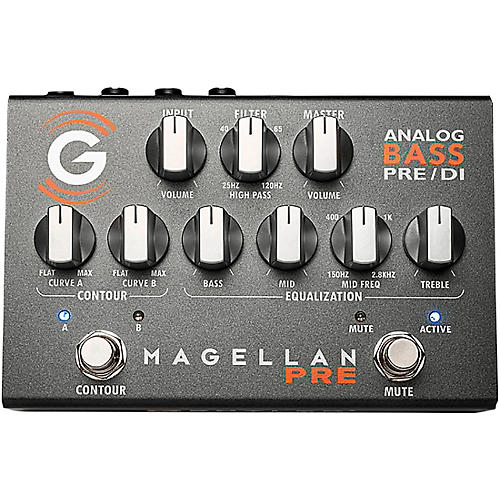 Genzler Amplification MAGELLAN PRE Analog Bass Pre/DI Effects Pedal Condition 1 - Mint Platinum Silver