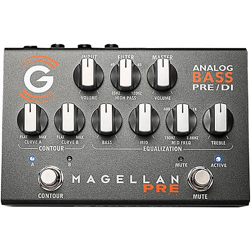 GENZLER AMPLIFICATION MAGELLAN PRE Analog Bass Pre/DI Effects Pedal Platinum Silver