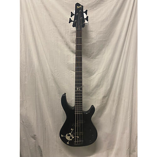 Squier MB4 Skull & Crossbones Electric Bass Guitar Black