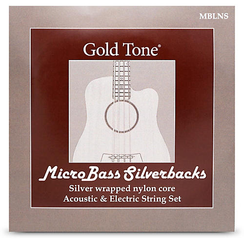 Gold Tone MBLNS MicroBass LaBella 'Silverback' Silver-Wrapped Nylon Strings