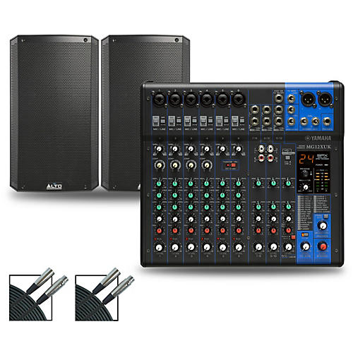 Yamaha MG12XUK Mixer with Alto TS3 Speakers 12