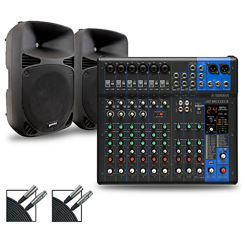Yamaha MG12XUK Mixer with Gemini HPS BLU Speakers 15