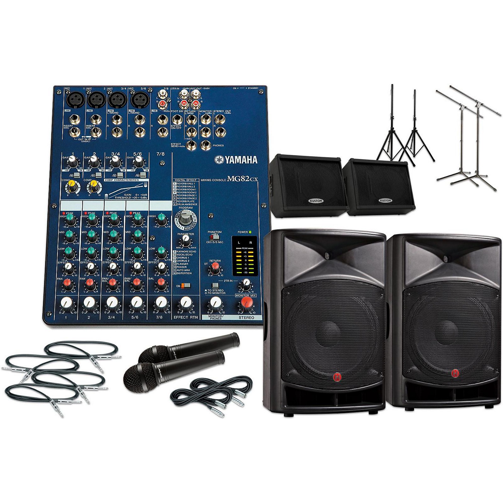 Yamaha MG82CX V2115 15" PA Package with Monitors
