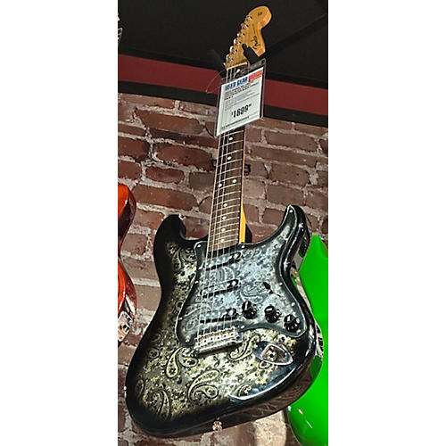 Fender MIJ LIMITED EDITION BLACK PAISLEY STRATOCASTER Solid Body Electric Guitar BLACK PAISLEY