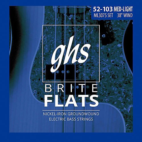 GHS ML3075 Brite Flats Flatwound Electric Bass Strings