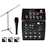 Harbinger MLS900 Personal Line Array Pair with Harbinger L502 Mixer and Cables Mic and Stand