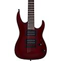 Mitchell MM100 Mini Double-Cutaway Electric Guitar Walnut StainBlood Red
