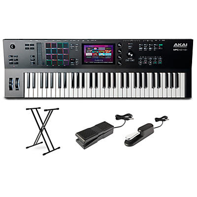 Akai Professional MPC Key 61 Production Synthesizer With X-Stand, Sustain Pedal & Expression Pedal