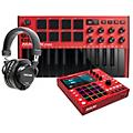 Akai Professional MPC ONE+ Standalone Production Center With MPK mini mk3 and Headphones Black on BlackRed