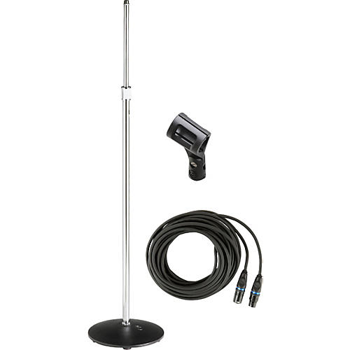 MS12C Chrome Round Base Mic Stand Kit