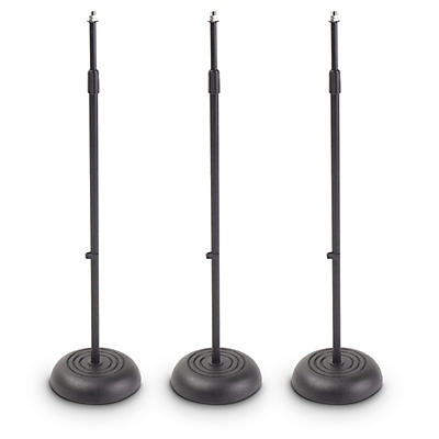 Proline MS235 Round Base Microphone Stand 3-Pack - Black