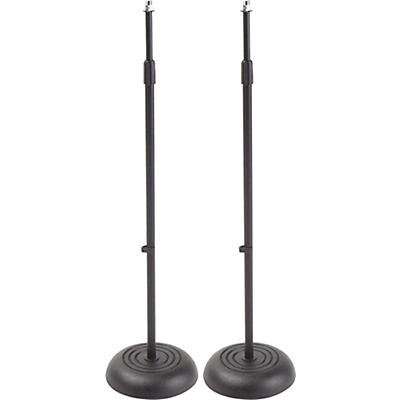 Proline MS235BK Round Base Mic Stand 2-Pack -