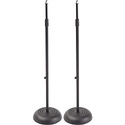 MS235BK Round Base Mic Stand 2-Pack Black