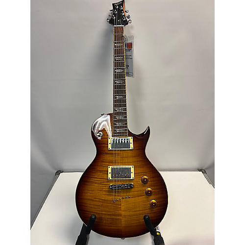 Mitchell MS450 Solid Body Electric Guitar Bourbon Burst Flame Top