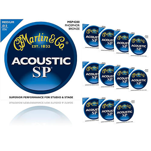 Martin MSP4200 SP Phosphor Bronze Medium 12-Pack Acoustic Guitar ...