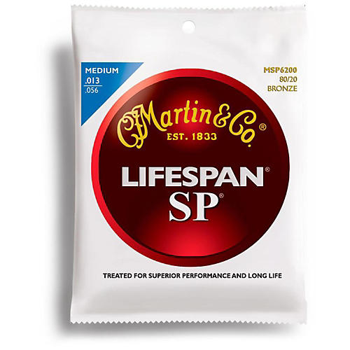 MSP6200 SP Lifespan 80/20 Bronze Medium Acoustic Guitar Strings