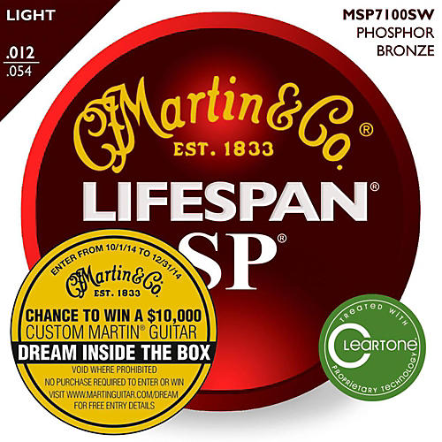 MSP7100 SP Lifespan Phosphor Bronze Light Acoustic Guitar Strings