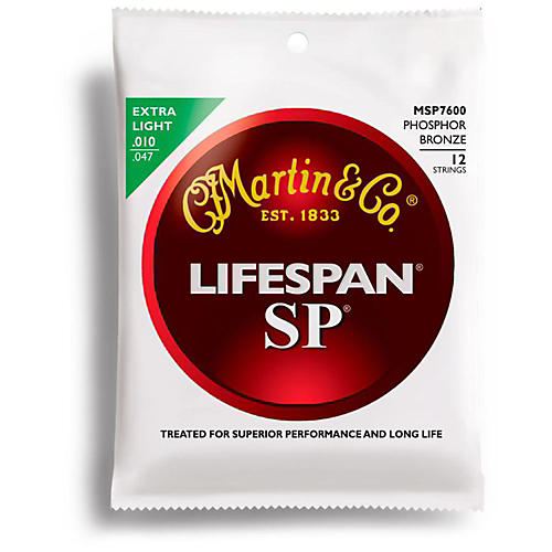 MSP7600 12-String SP Lifespan Phosphor Bronze Extra Light Acoustic Guitar Strings