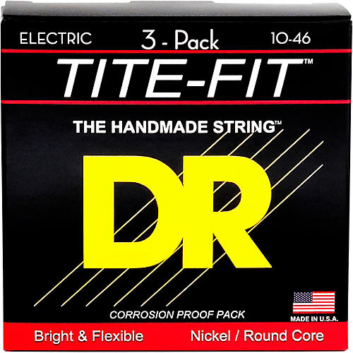 DR Strings MT-10 Tite-Fit Medium Electric Guitar Strings 3-Pack