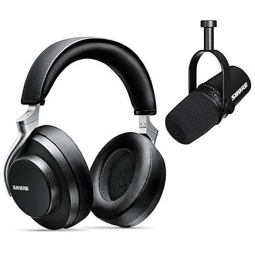 Shure MV7-K USB Microphone and AONIC 50 Headphones Content Creator Bundle Black