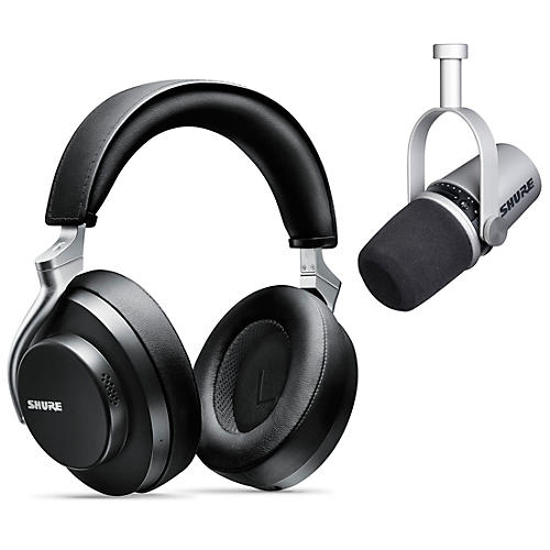 Shure MV7-S USB Microphone and AONIC 50 Headphones Content Creator Bundle Black