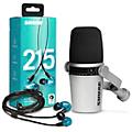 Shure MV7-S USB Microphone and SE215 Earphones Content Creator Bundle ClearBlue