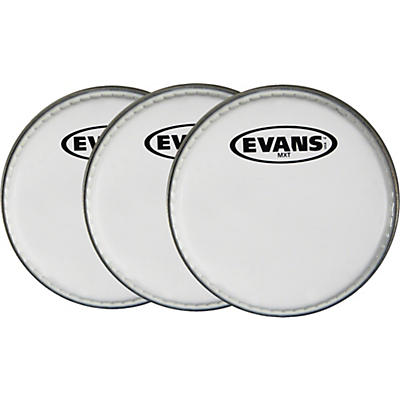 Evans MX White Tenor Drumhead 6" Shot 3-Pack