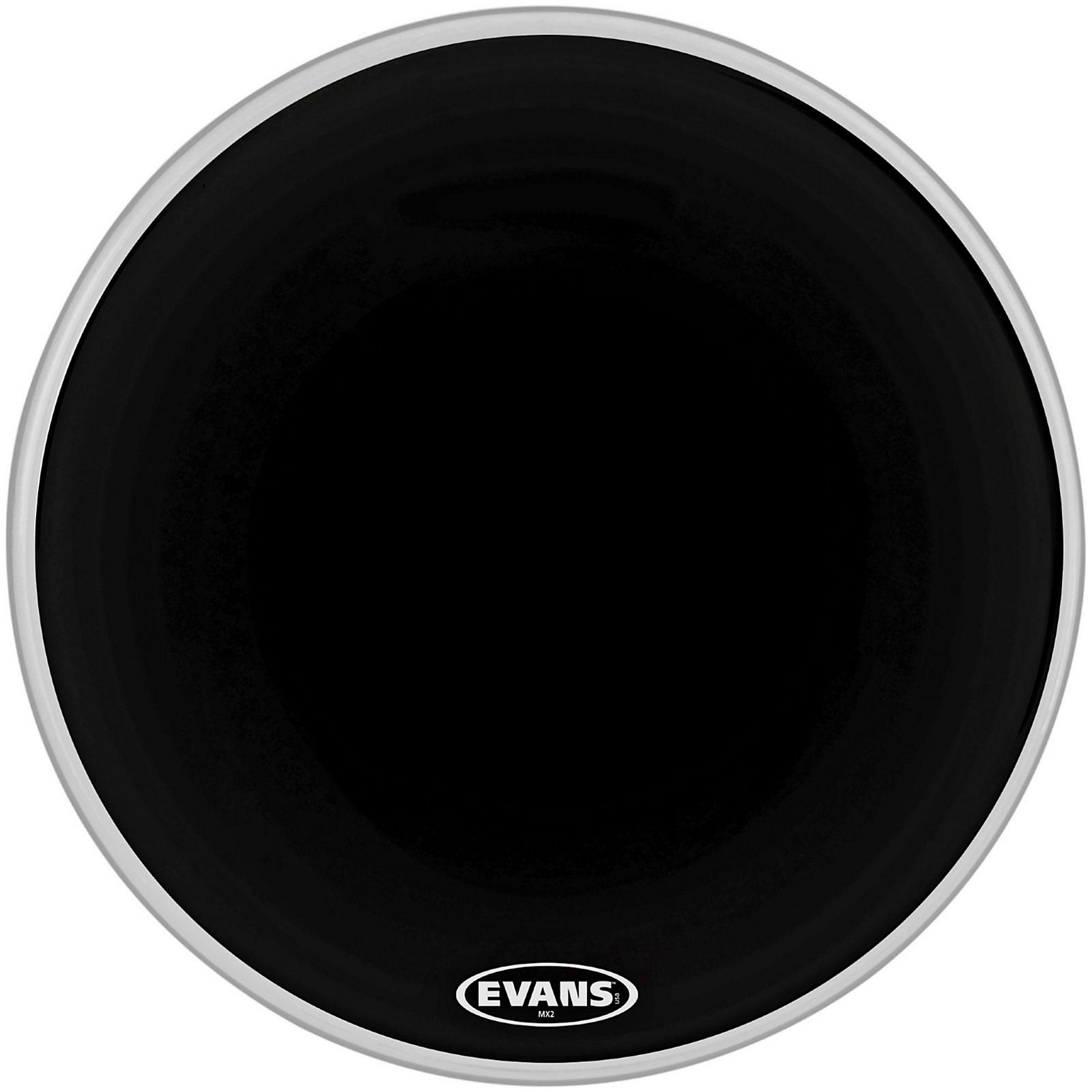 Evans MX2 Black Marching Bass Drum Head Black 22 in. | Musician's Friend