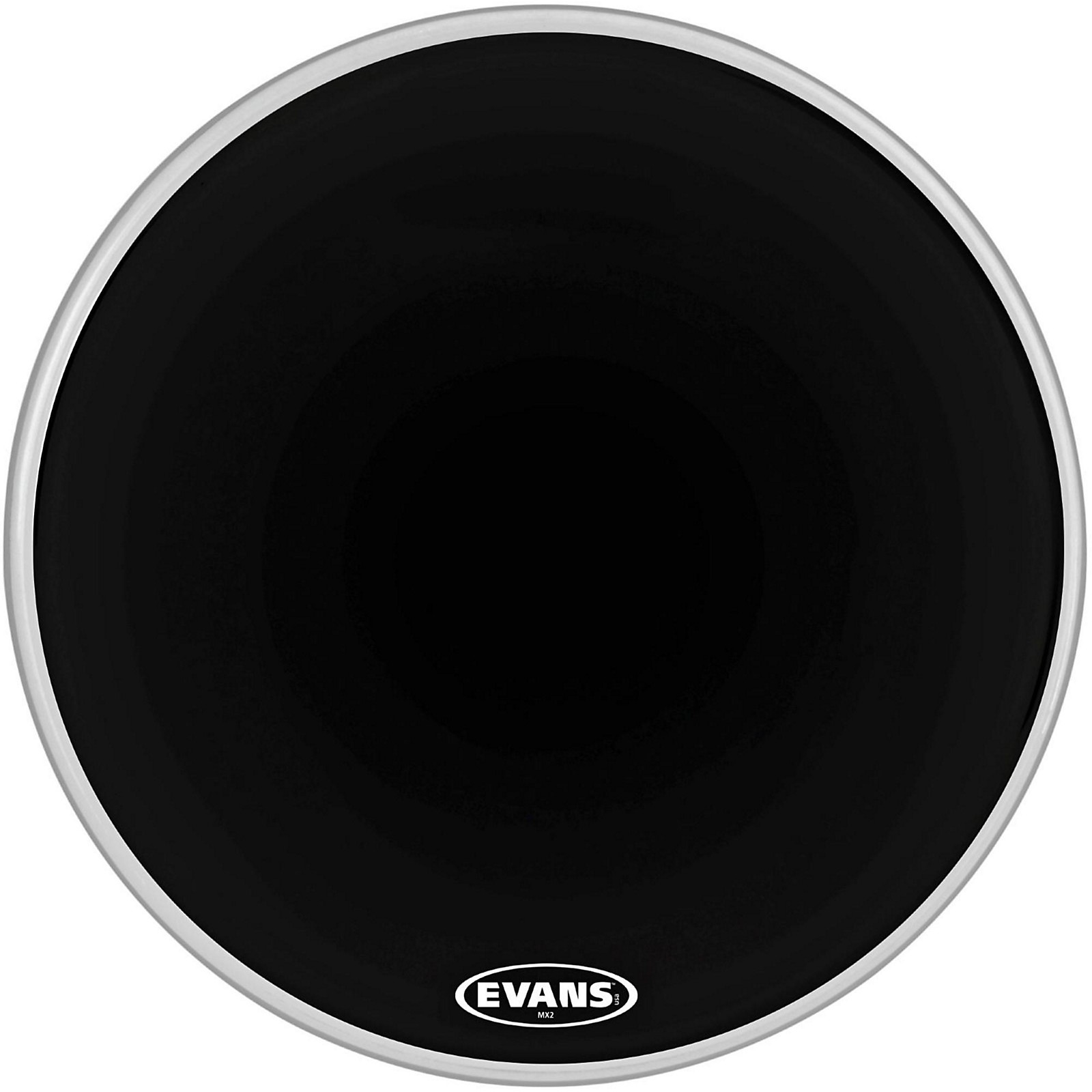 Evans MX2 Black Marching Bass Drum Head Black 26 in. Musician's Friend