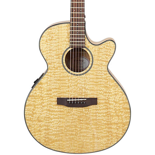 Mitchell MX400 Exotic Wood Acoustic-Electric Guitar Quilted Ash Burl