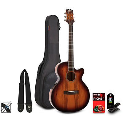 Mitchell MX430 Spalted Maple Acoustic-Electric Guitar Pack