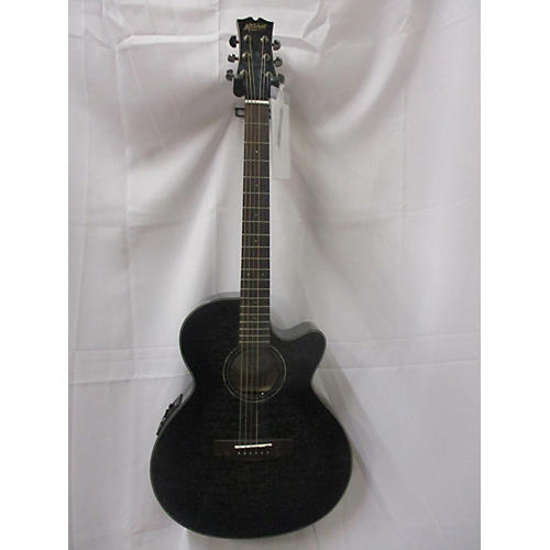 Mitchell MX430QAB Acoustic Electric Guitar Trans Black