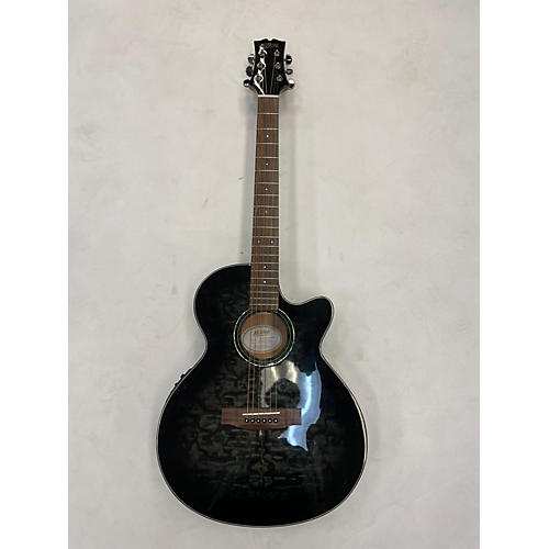 Mitchell MX430QAB Acoustic Electric Guitar Midnight Black Edge Burst