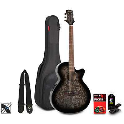 Mitchell MX430QAB Exotic Series Acoustic-Electric Guitar Pack